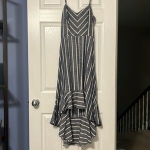 Blue/white high/low summer dress